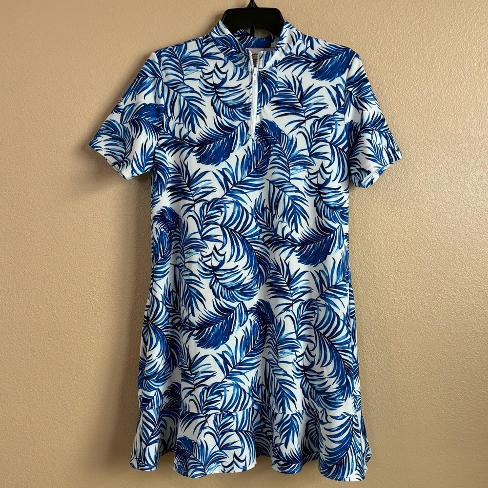 Tommy Bahama‎ Size L Active Golf Dress Short Sleeve Quarter Zip Quick Dry UPF 50